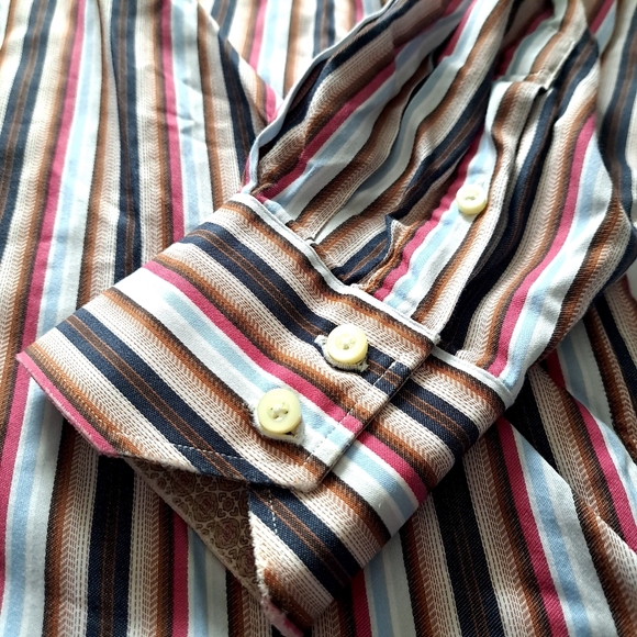 Tailorbyrd| Men's Striped button down collared Shirt - Multicolor - Picture 4 of 8